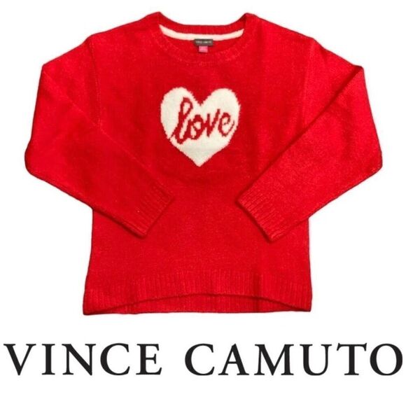 VINCE CAMUTO - Girls Sz M (7-8) “Love” Sweater in Cozy Acrylic/Poly Blend. CUTE! - Picture 1 of 13